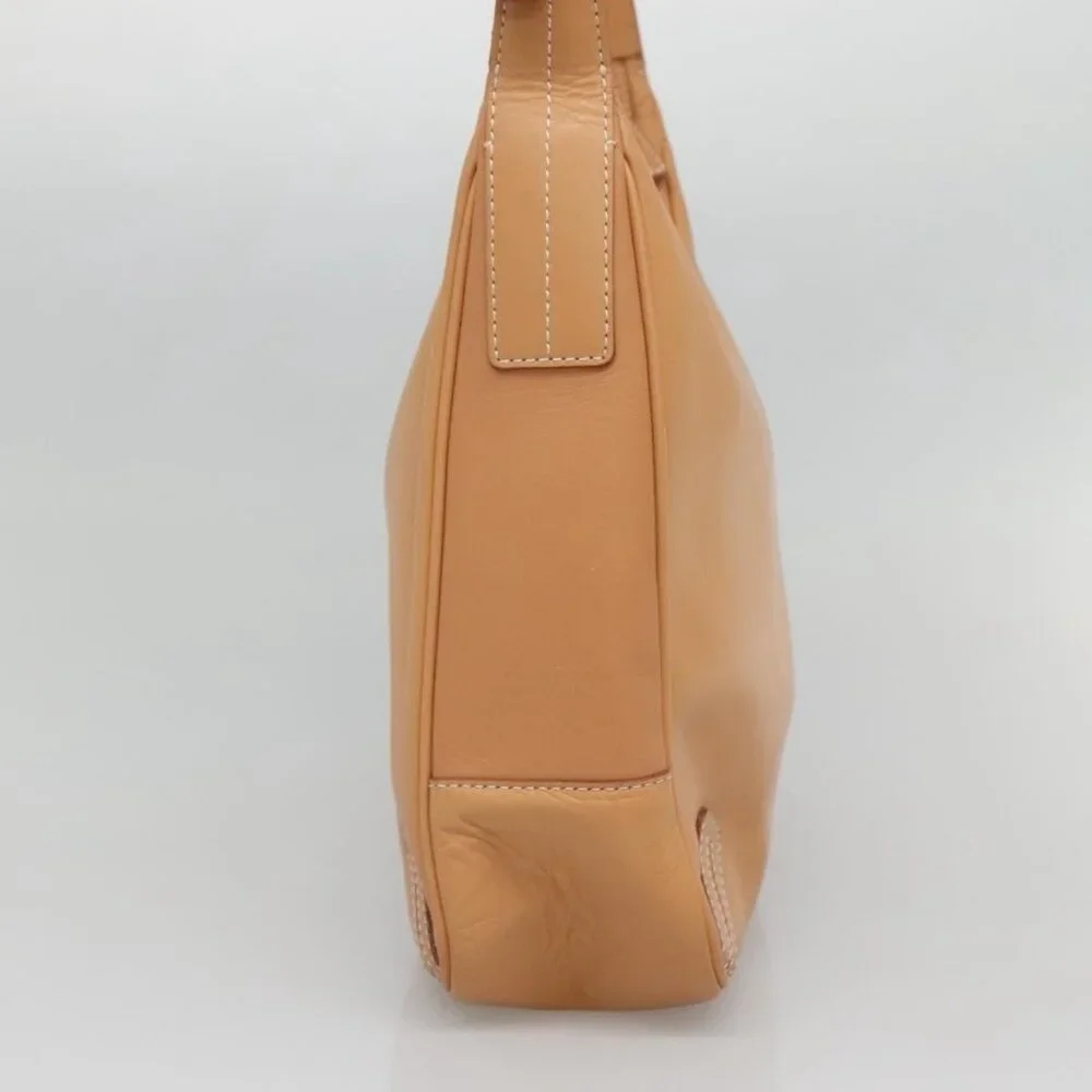 Authentic BURBERRY Shoulder Bag Leather Beige Silver - Picture 11 of 16